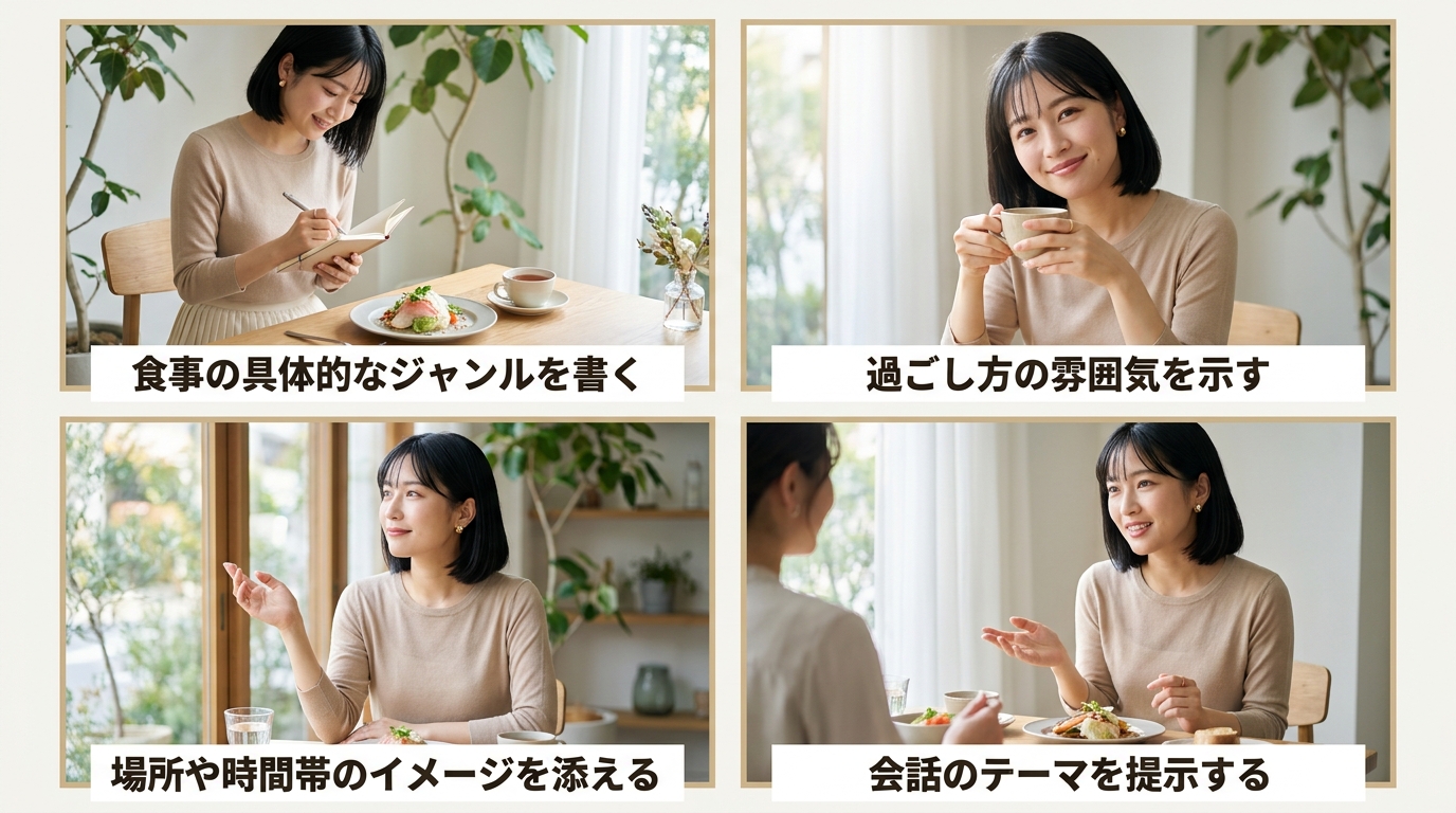 デート内容を具体的にイメージさせる文章構成
