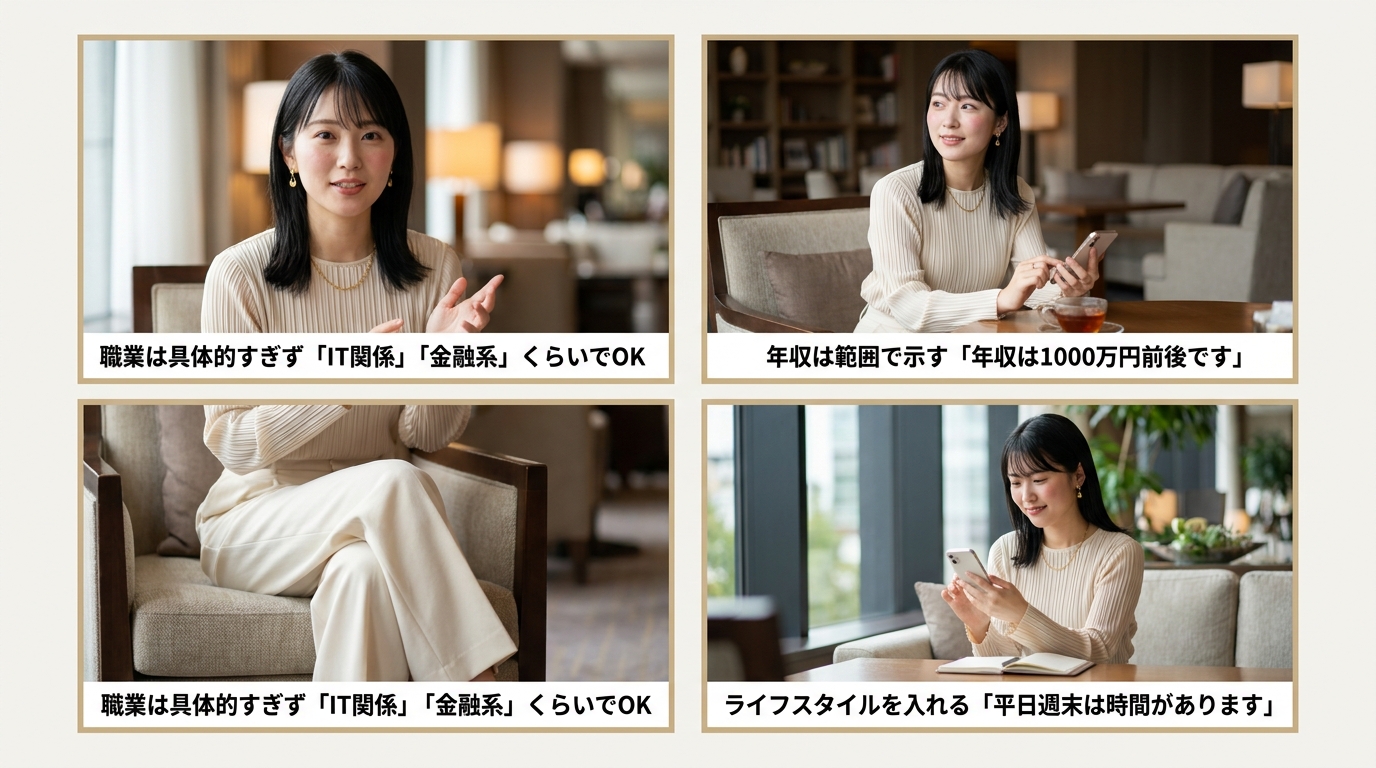 職業・年収・ライフスタイルを自然に伝える表現術