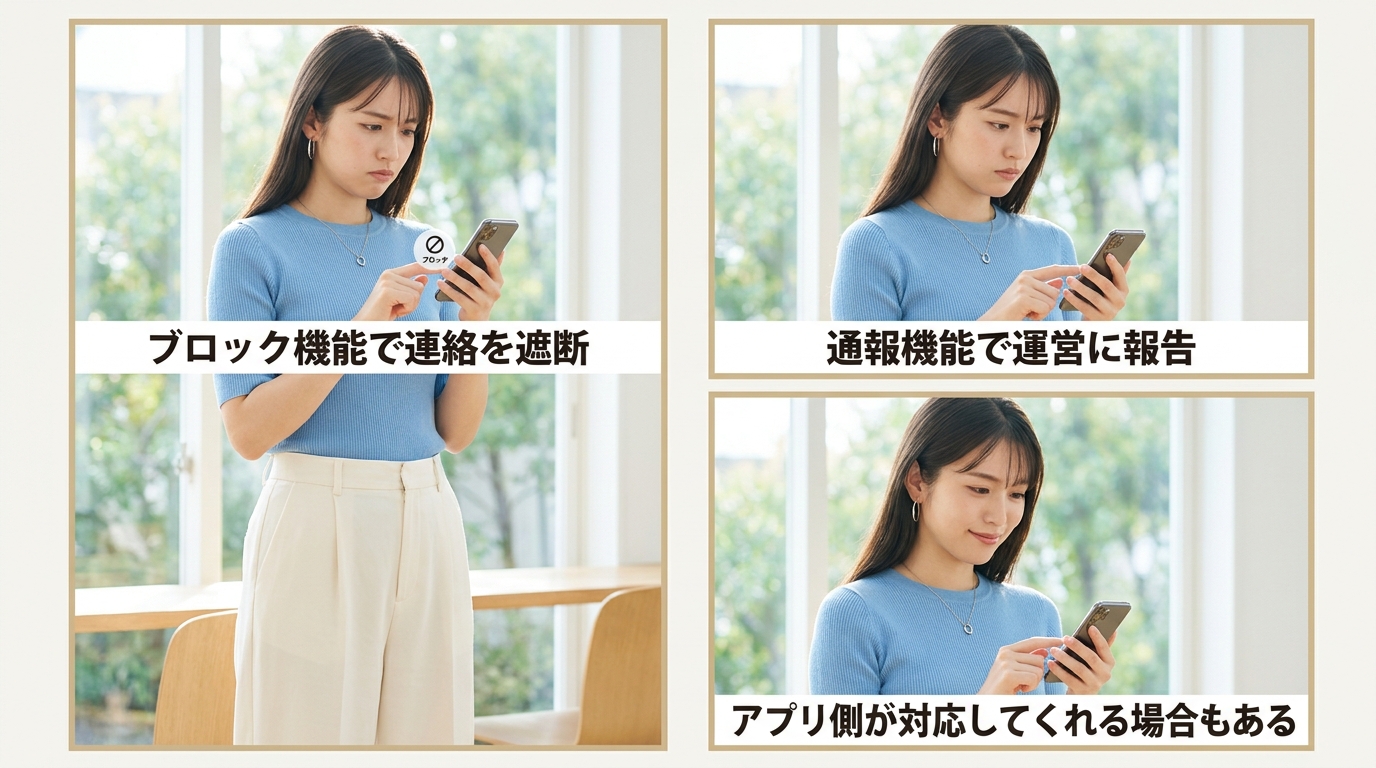 アプリのブロック・通報機能を使う