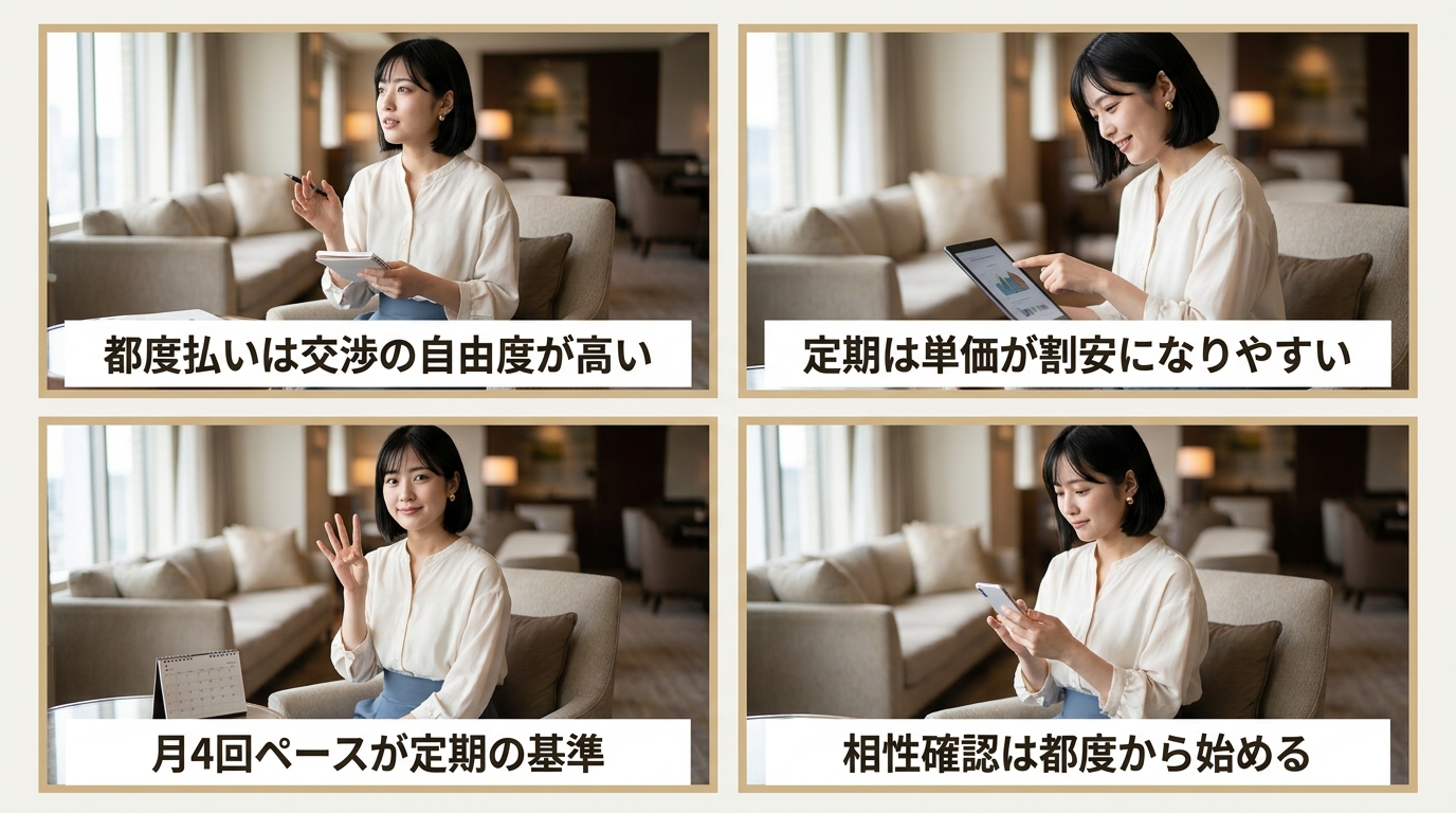 都度払いと定期契約での金額の考え方