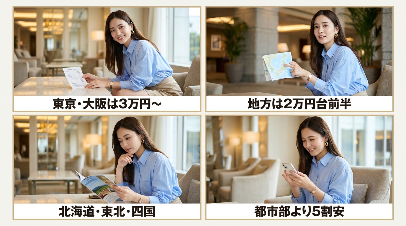 都市部と地方で変動する大人の相場