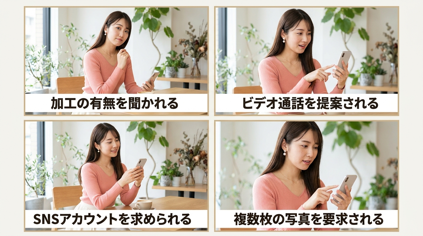 写真詐欺を警戒して事前確認を省く男性の本音